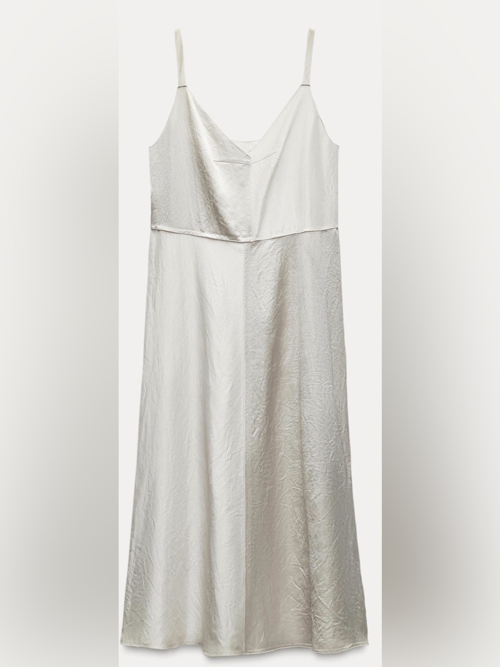 Zara Silky silver Slip Dress with Spaghetti Straps/ Size XS